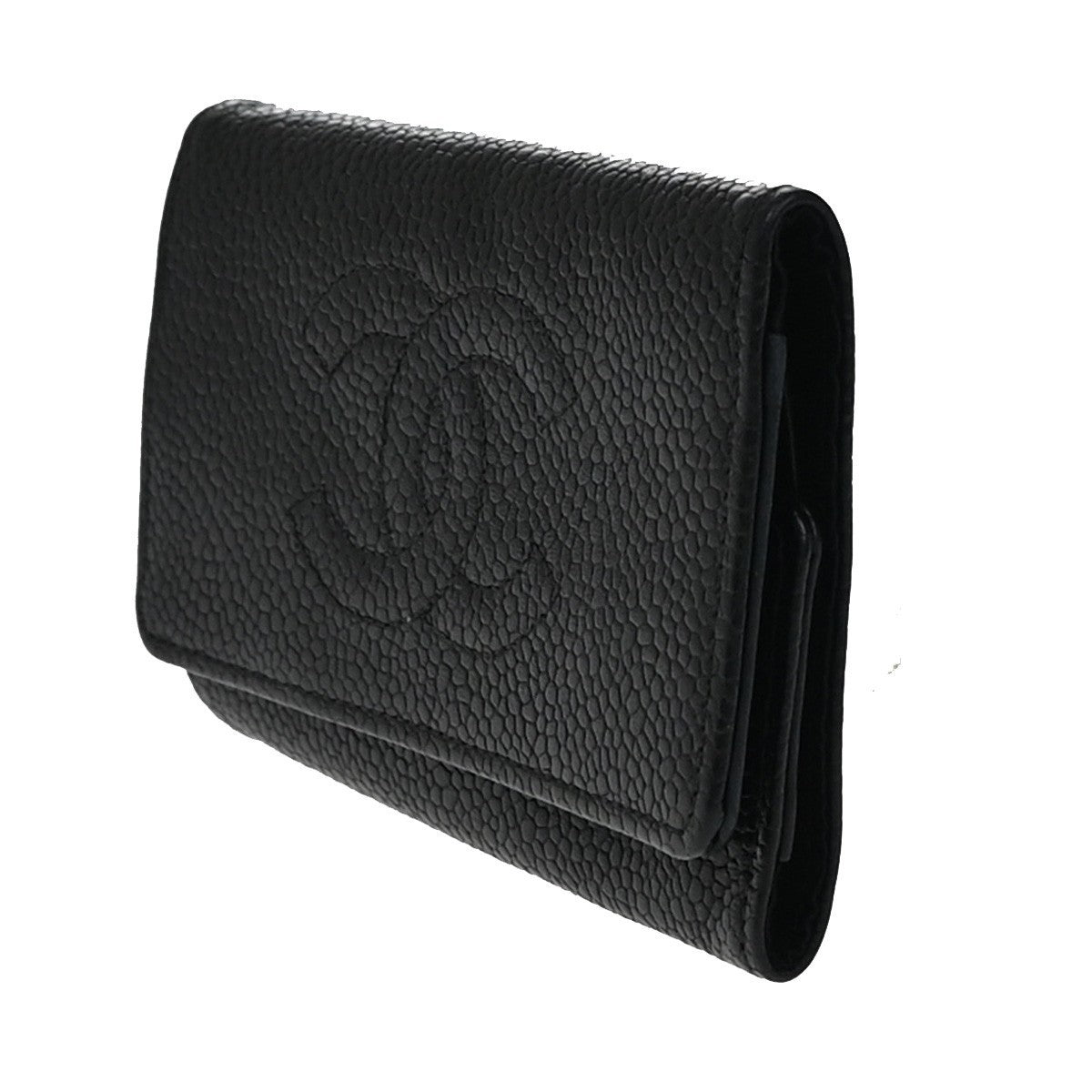 CHANEL 6 Hooks Key Case Bifold Grained Calfskin Leather Black Vintage 62RF466