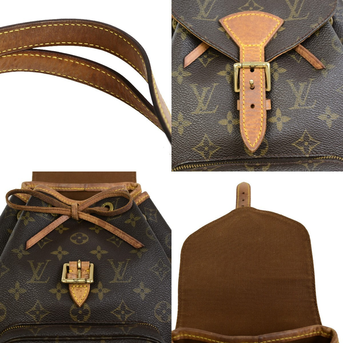 LOUIS VUITTON Montsouris MM Backpack Bag Monogram Leather Brown M51136 75EE122