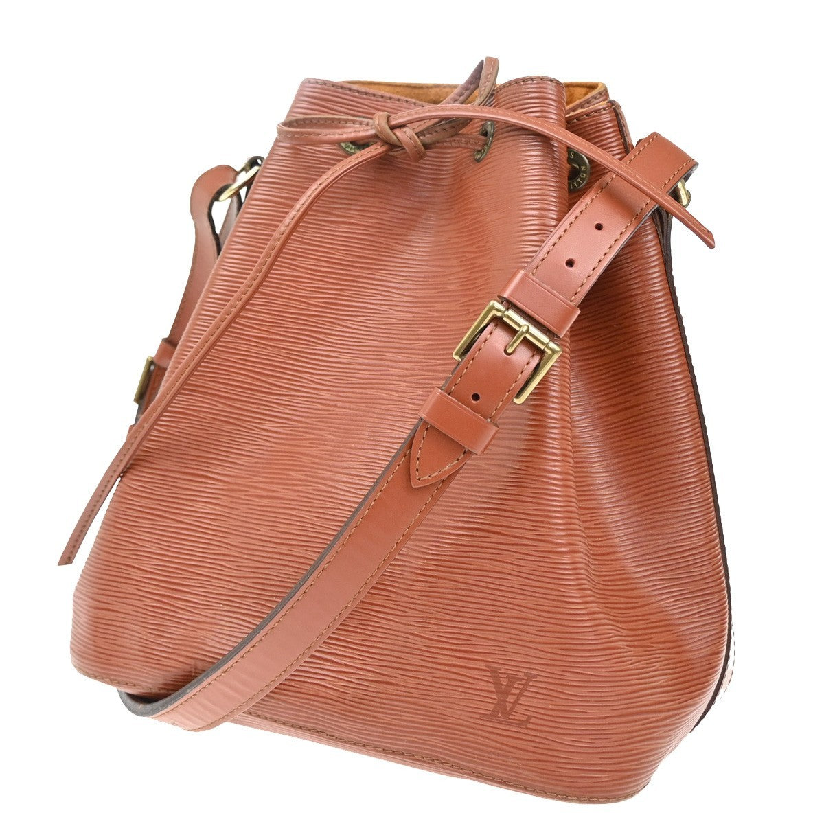 LOUIS VUITTON Petit Noe Drawstring Shoulder Bag Epi Leather Brown M44103 34TA055