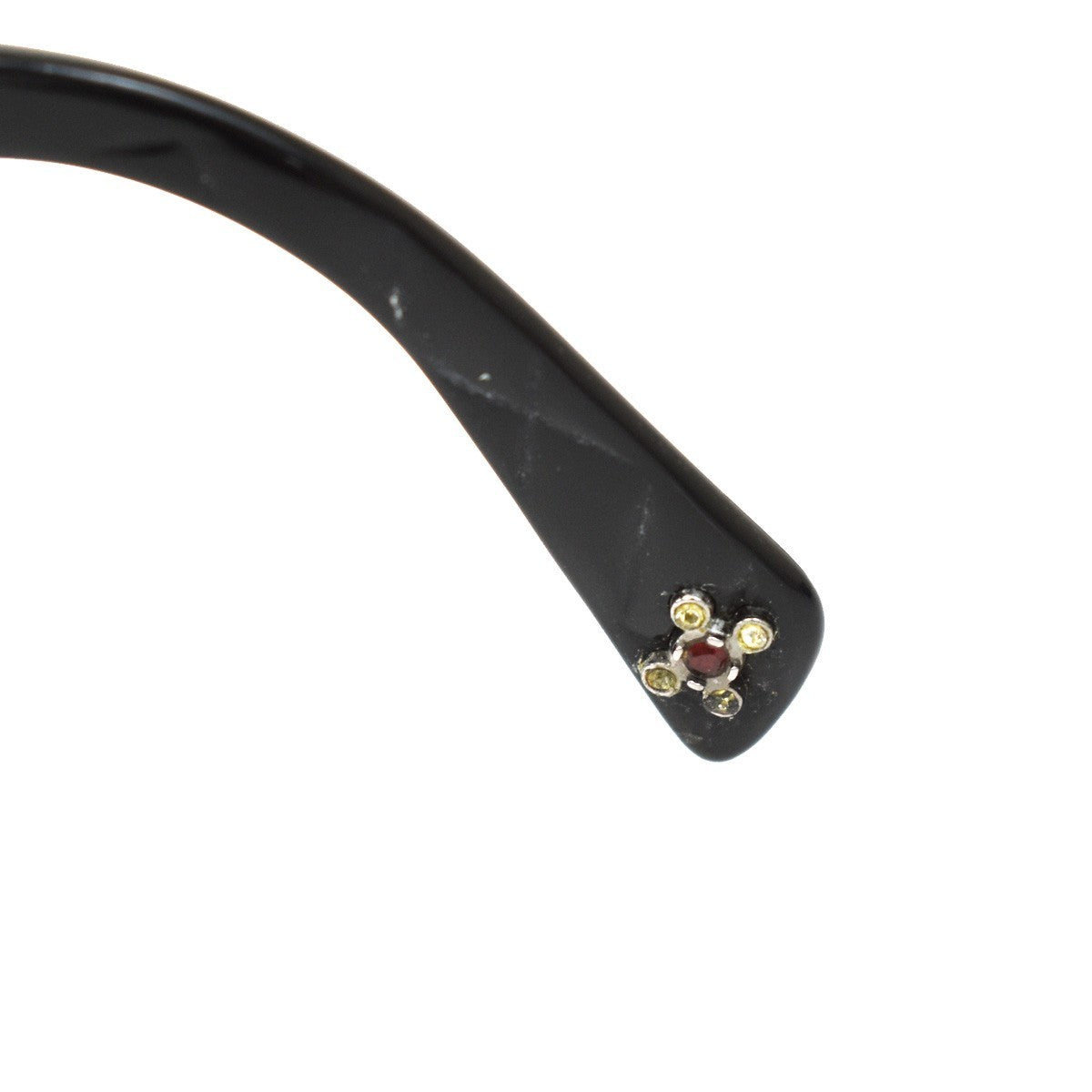CHANEL CC Logo Sunglasses Eye Wear Rhinestone Plastic Black 4174-B 05RL311