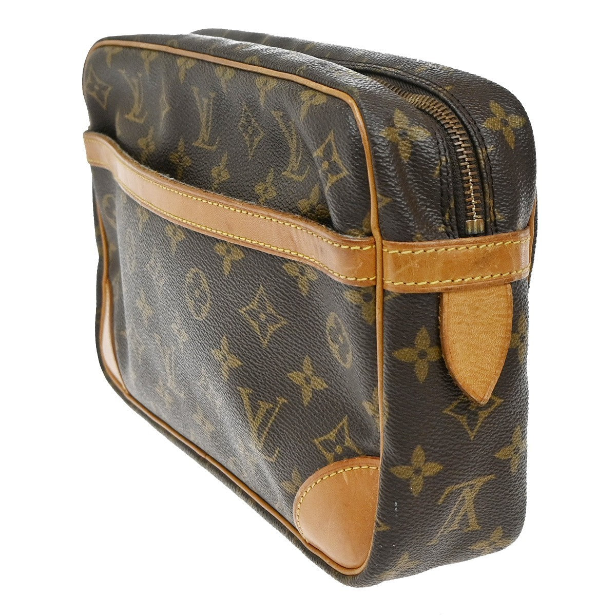 LOUIS VUITTON Compiegne 28 Clutch Hand Bag Monogram Leather Brown M51845 67TA247