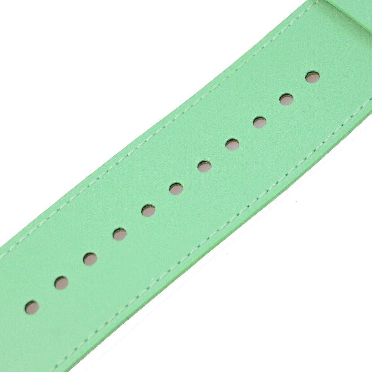 BALENCIAGA Logo Wide Bracelet Bangle Leather Light Green SHW 09KA497