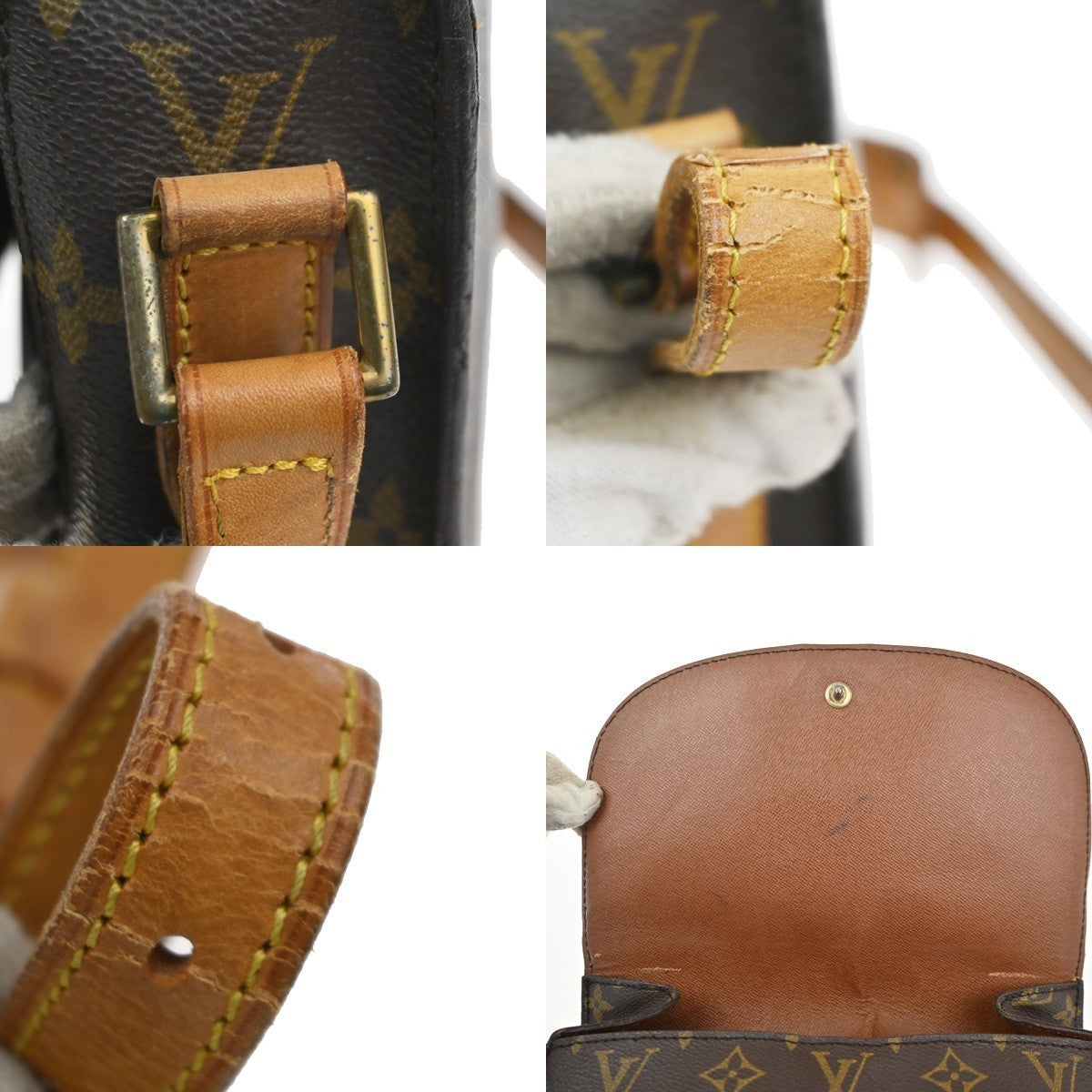 LOUIS VUITTON Saint Cloud GM Shoulder Bag Monogram Leather Brown M51242 34MA363