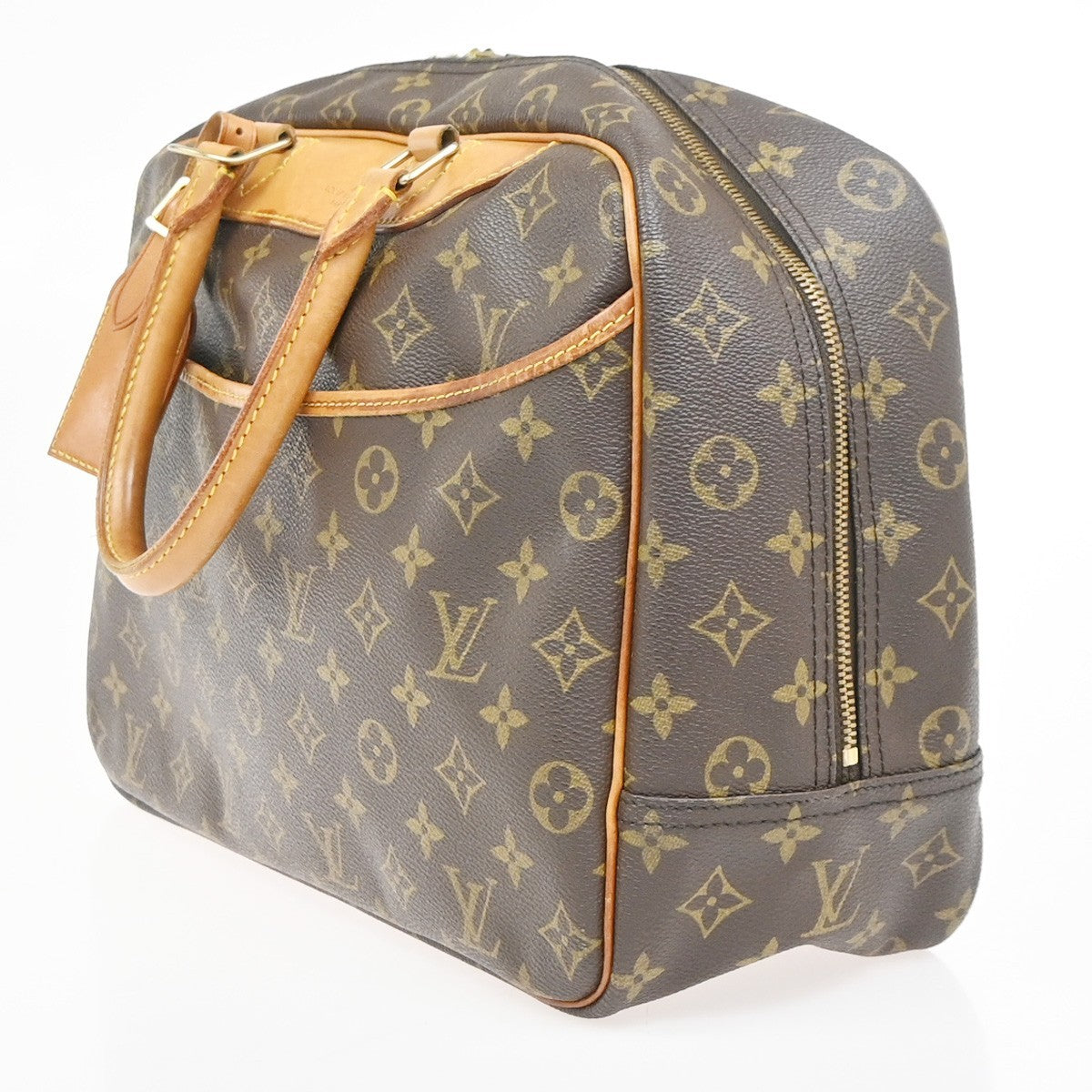 LOUIS VUITTON LV Logo Deauville Hand Bag Monogram Leather Brown M47270 89KD015
