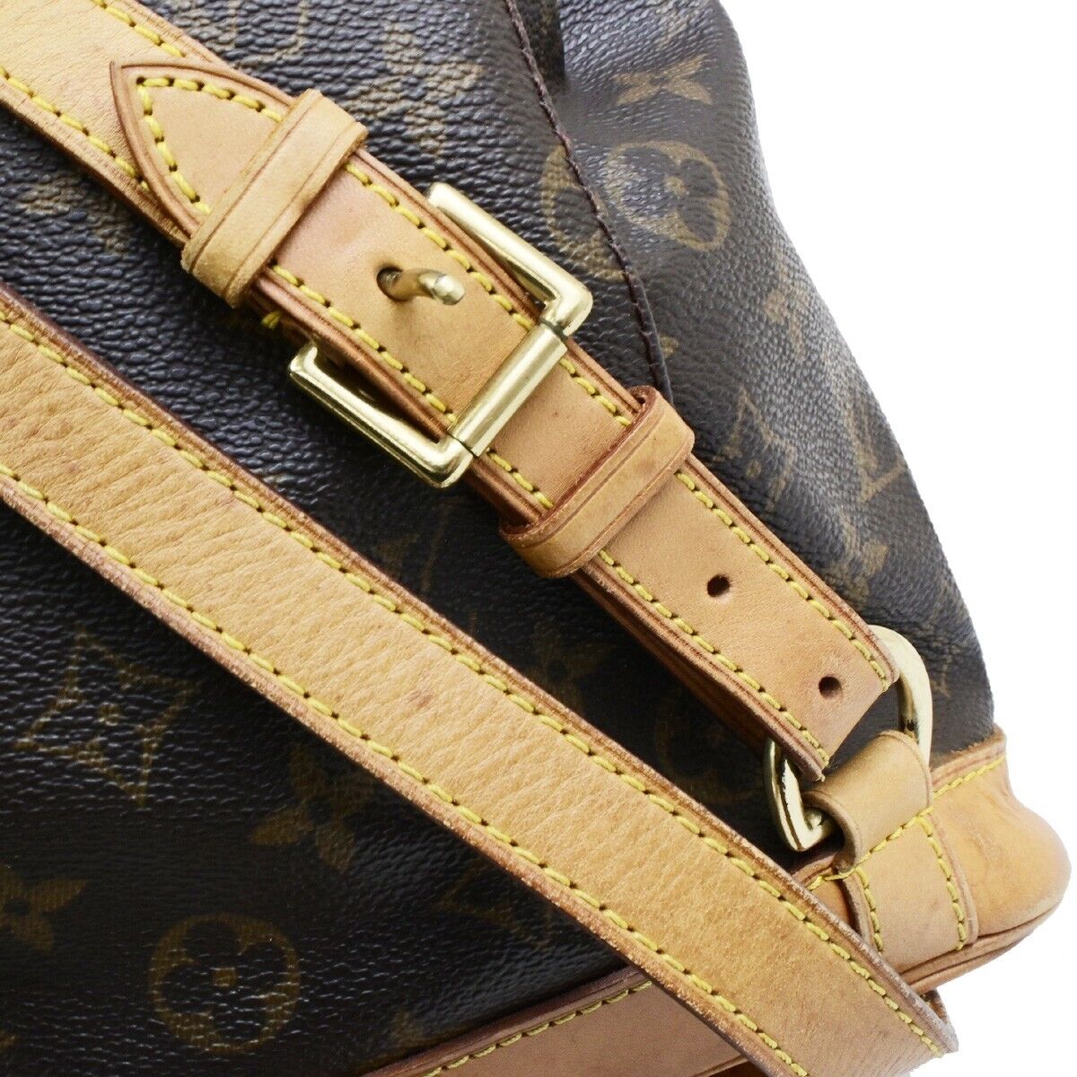 LOUIS VUITTON Montsouris MM Backpack Bag Monogram Leather Brown M51136 77ED313
