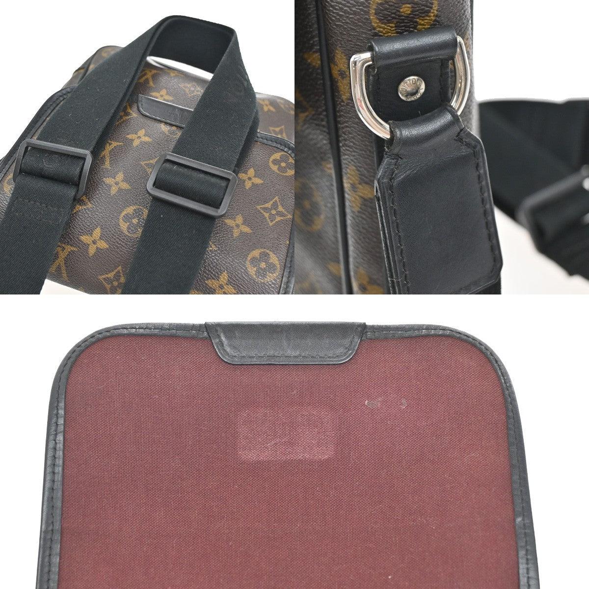 LOUIS VUITTON Bass PM Shoulder Bag Monogram Macassar Brown Black M56717 74KB554