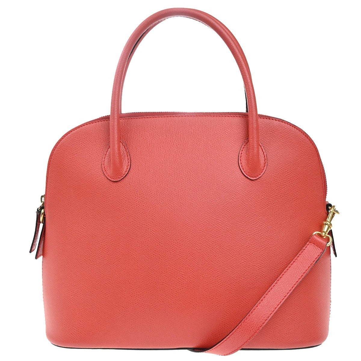 CELINE Logo 2way Shoulder Hand Bag Leather Orange Italy 84EG349