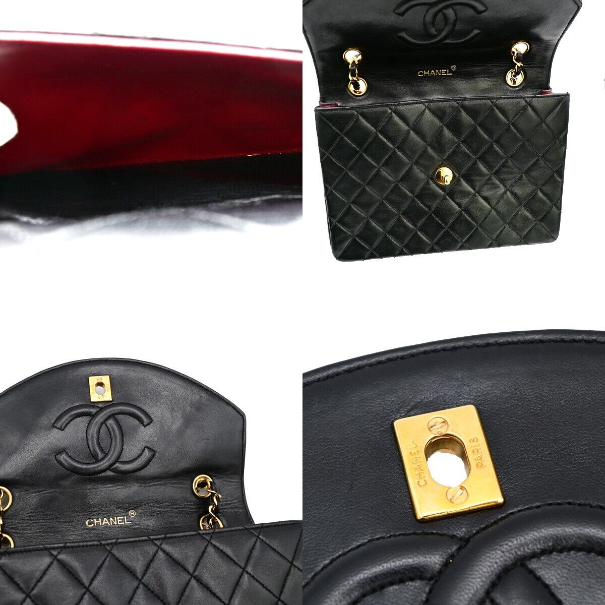 CHANEL CC Matelasse 25 Chain Shoulder Bag Leather Black GHW Vintage 377RJ824