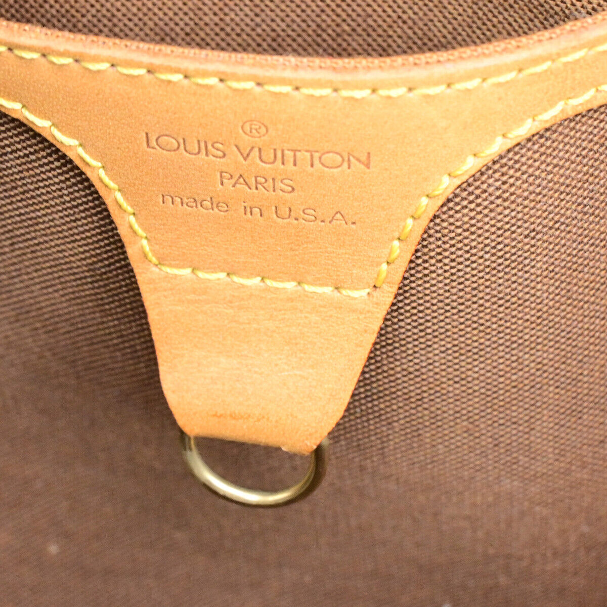 LOUIS VUITTON LV Logo Ellipse MM Hand Bag Monogram Leather Brown M51126 70YG626