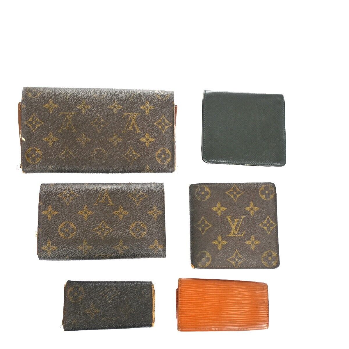 LOUIS VUITTON 6 Set Long Wallet Key Case Monogram Epi Taiga Leather 04GA631