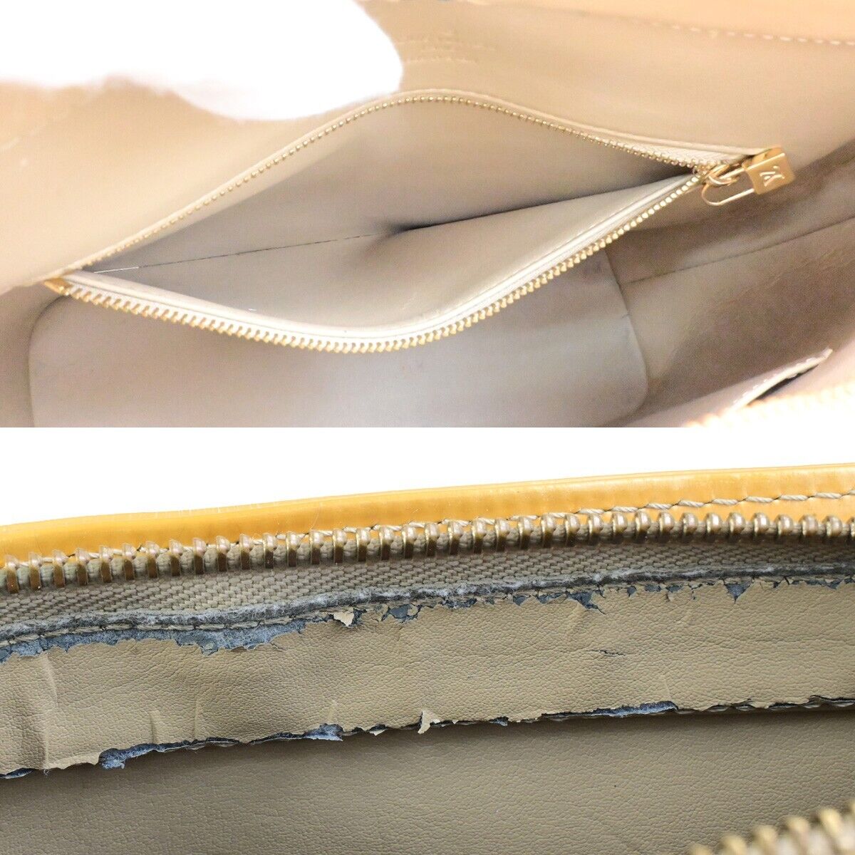 LOUIS VUITTON Houston Shoulder Bag Monogram Vernis Leather Beige M91004 60KA461