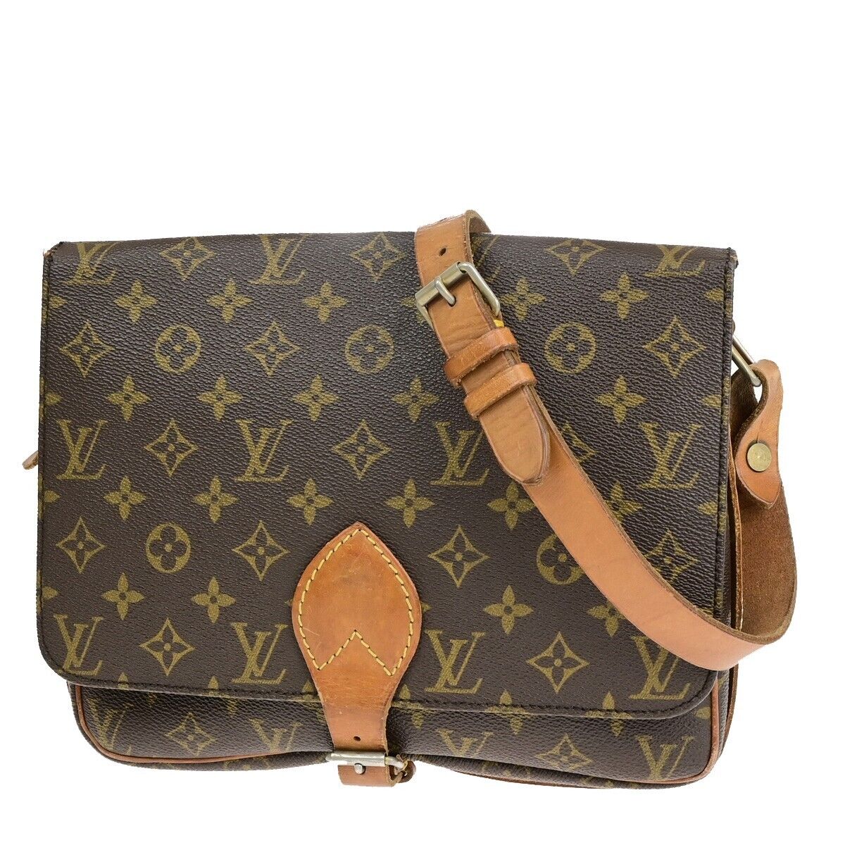 LOUIS VUITTON Cartouchiere GM Shoulder Bag Monogram Leather Brown M51252 64EC250