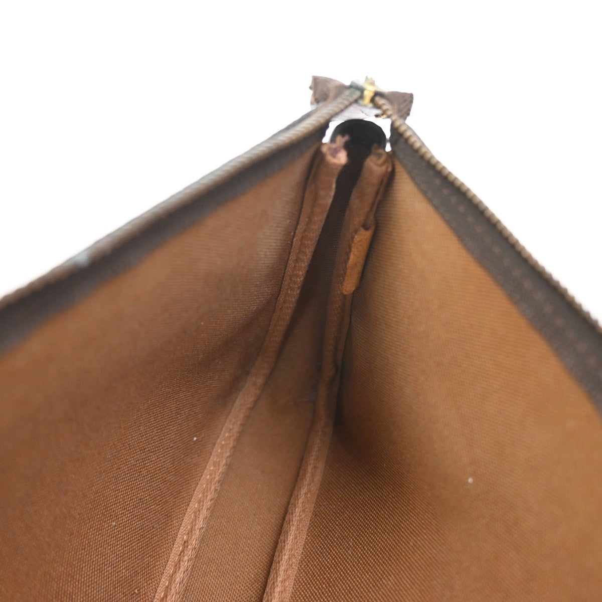LOUIS VUITTON 2 Set Pochette Accessoires Hand Bag Monogram Leather Brown 62CA917