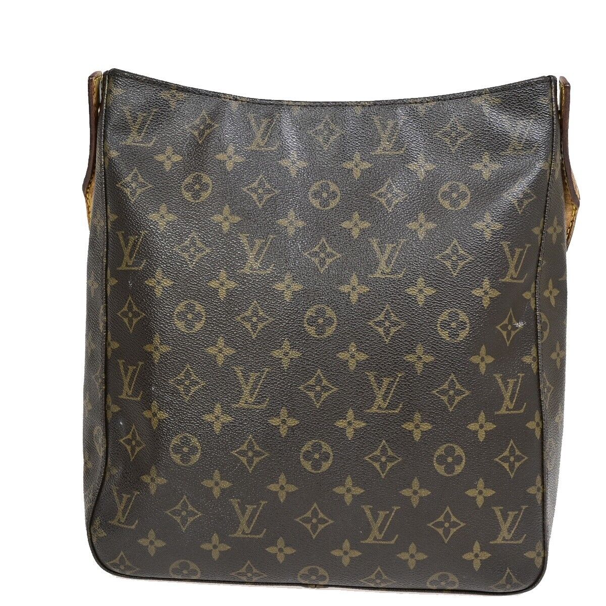 LOUIS VUITTON Logo Looping GM Shoulder Bag Monogram Leather Brown M51145 36EB697