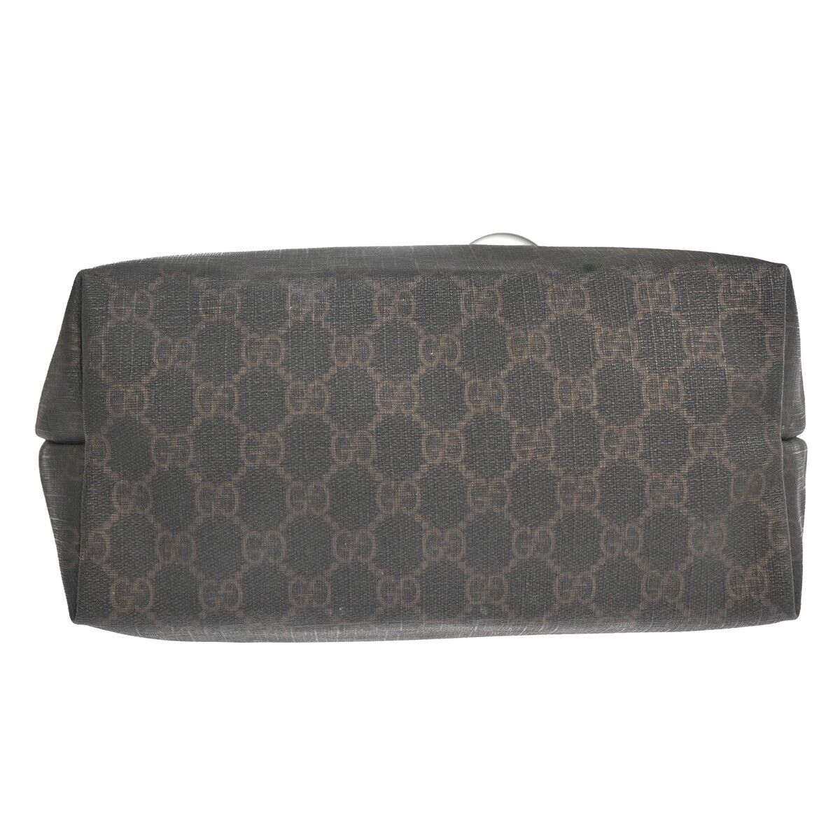 GUCCI Logo GG Pattern Shoulder Hand Tote Bag PVC Leather Brown Italy 66FA159