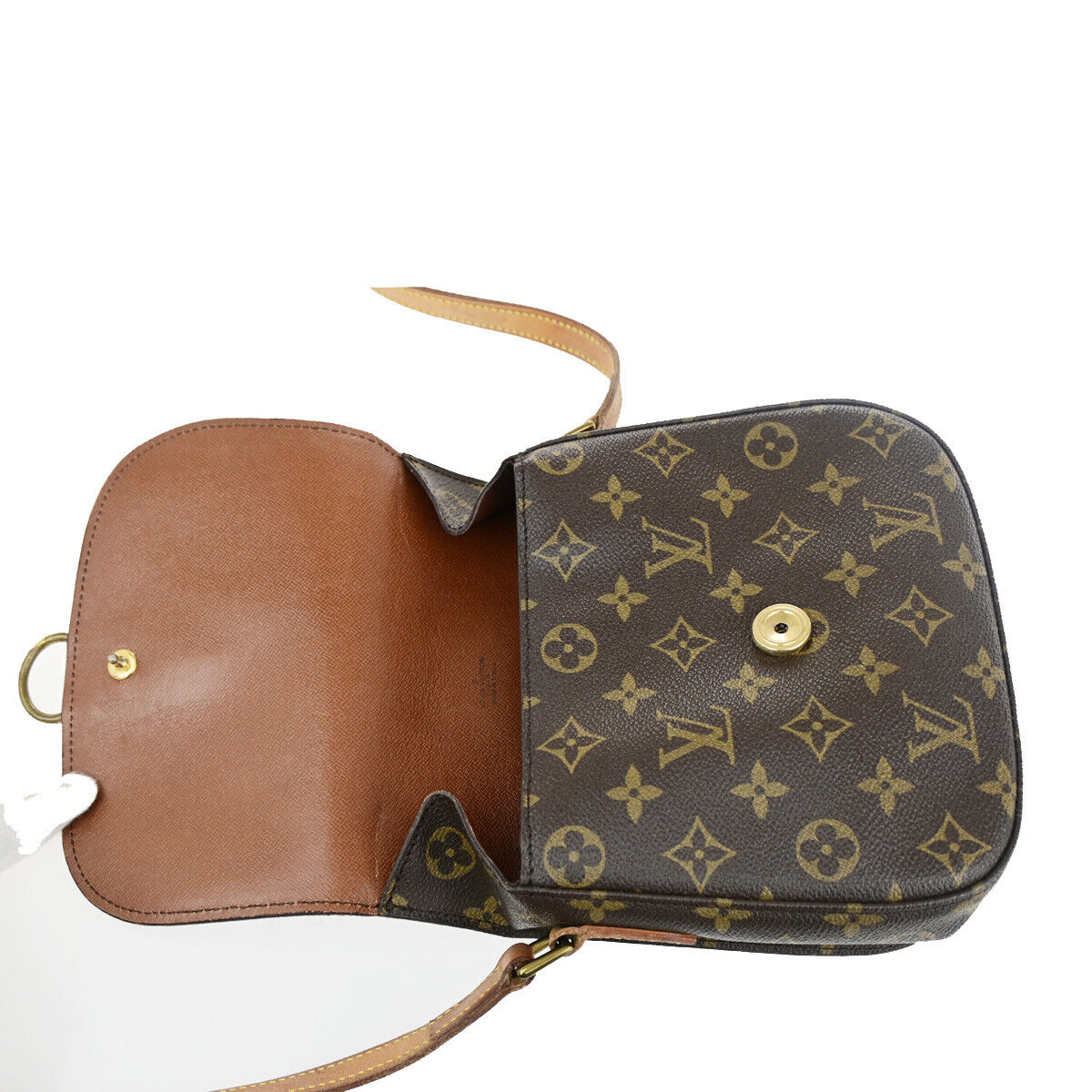 LOUIS VUITTON Saint Cloud MM Shoulder Bag Monogram Leather Brown M51243 80YG517