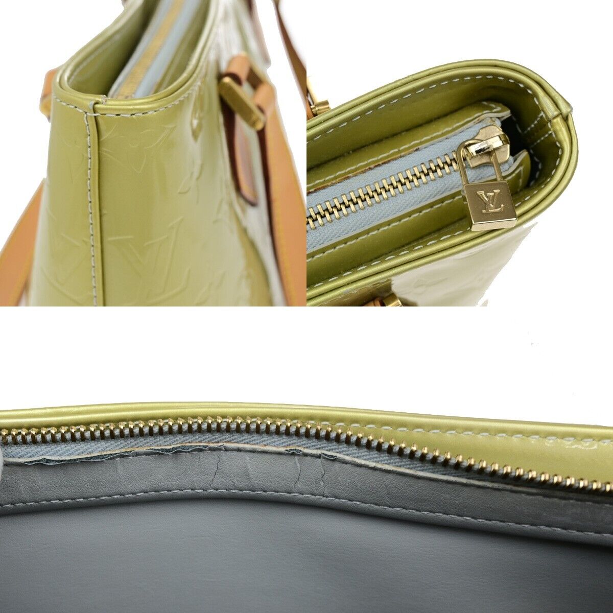 LOUIS VUITTON Houston Shoulder Bag Monogram Vernis Leather Green M91053 61EE022