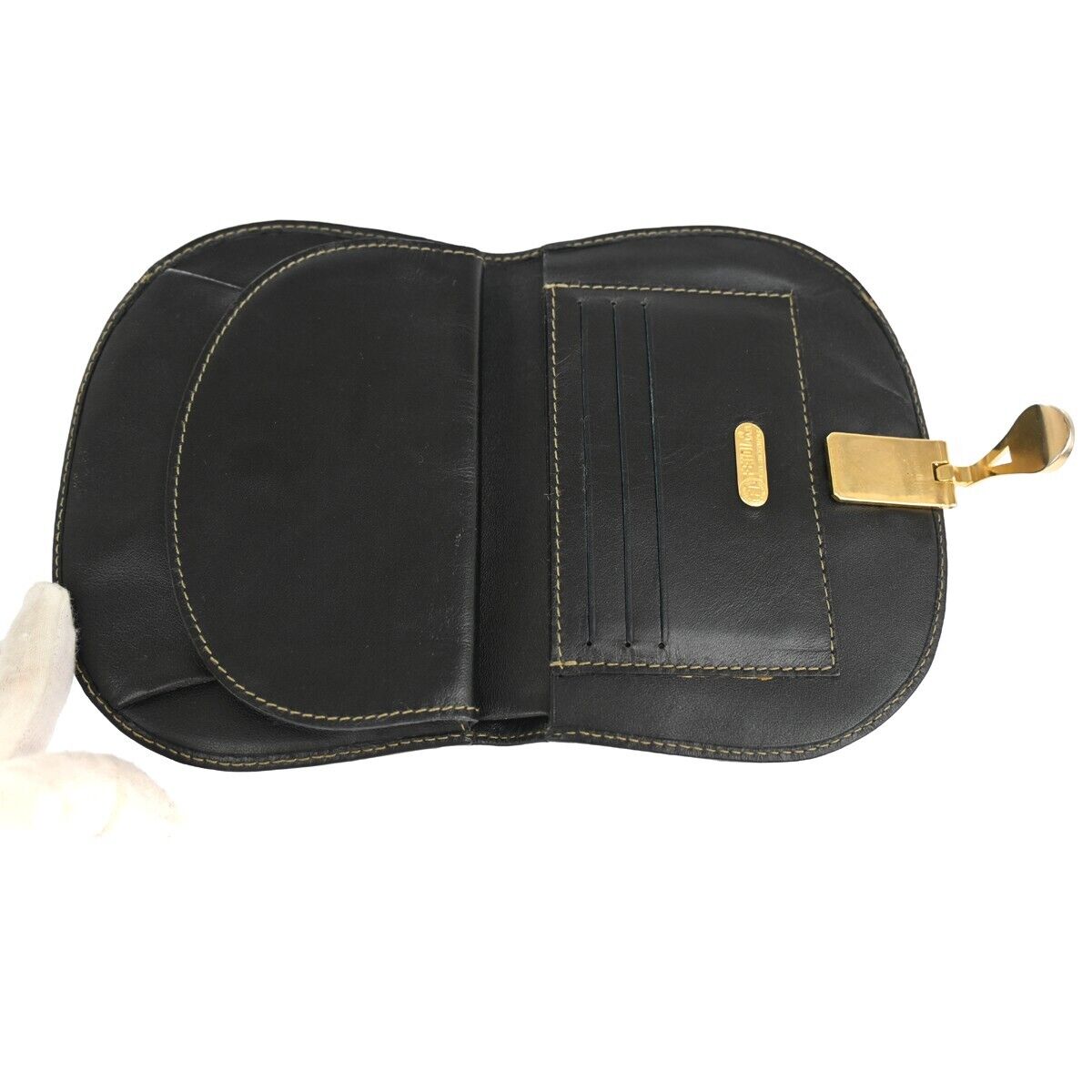 FENDI Logo Zucca Pattern Bifold Wallet Purse PVC Leather Brown GHW Italy 01YE168
