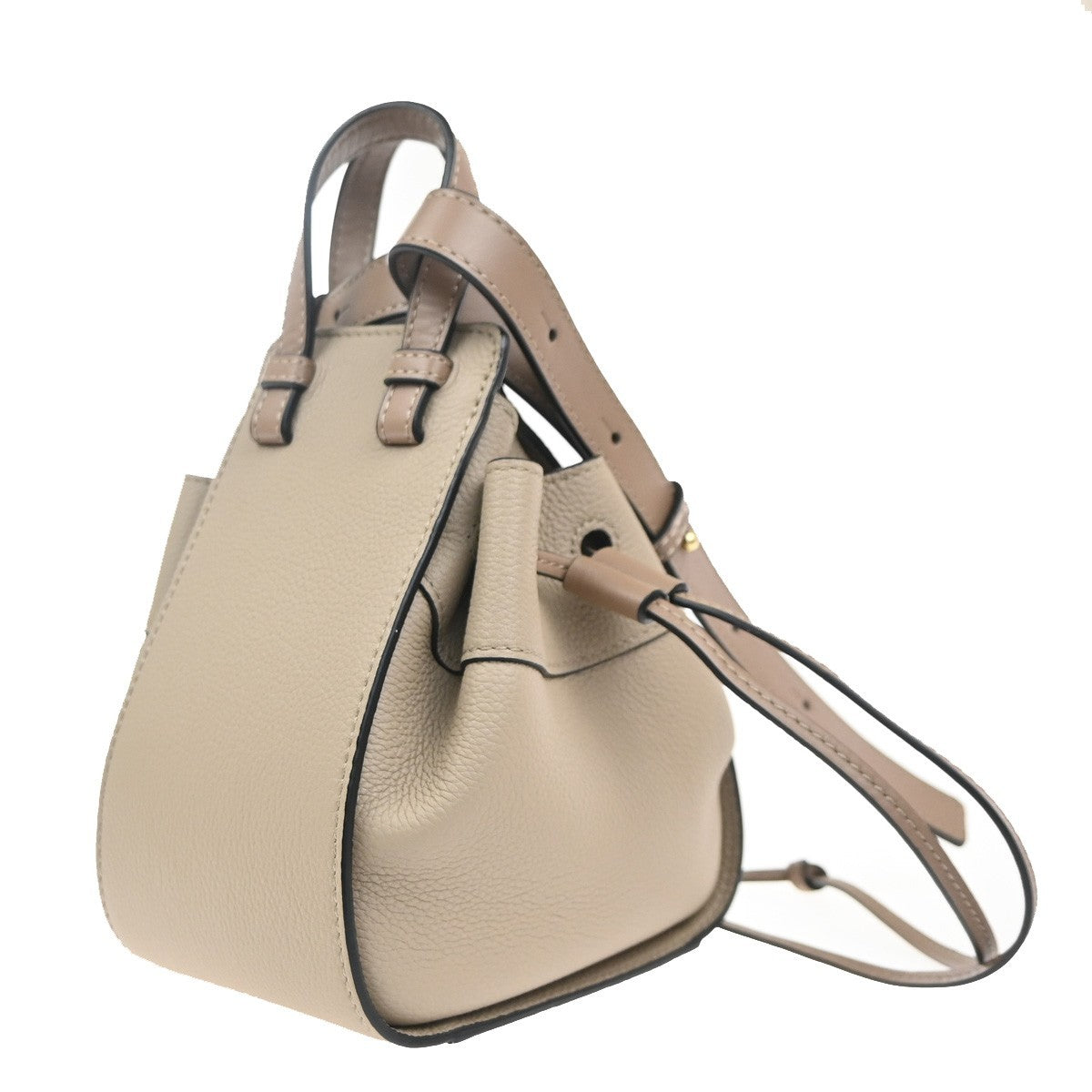 LOEWE Hammock Drawstring Mini 2way Shoulder Hand Bag Leather BE GHW 686RL946