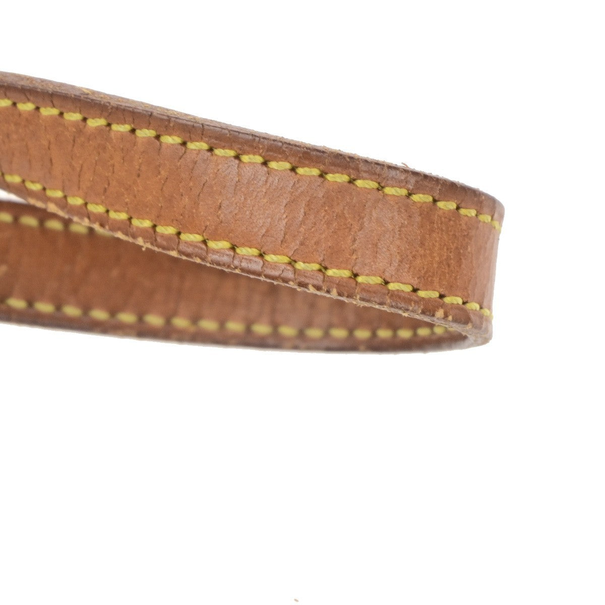 LOUIS VUITTON LV Logo Shoulder Bag Strap Leather Brown GHW France 61CB074