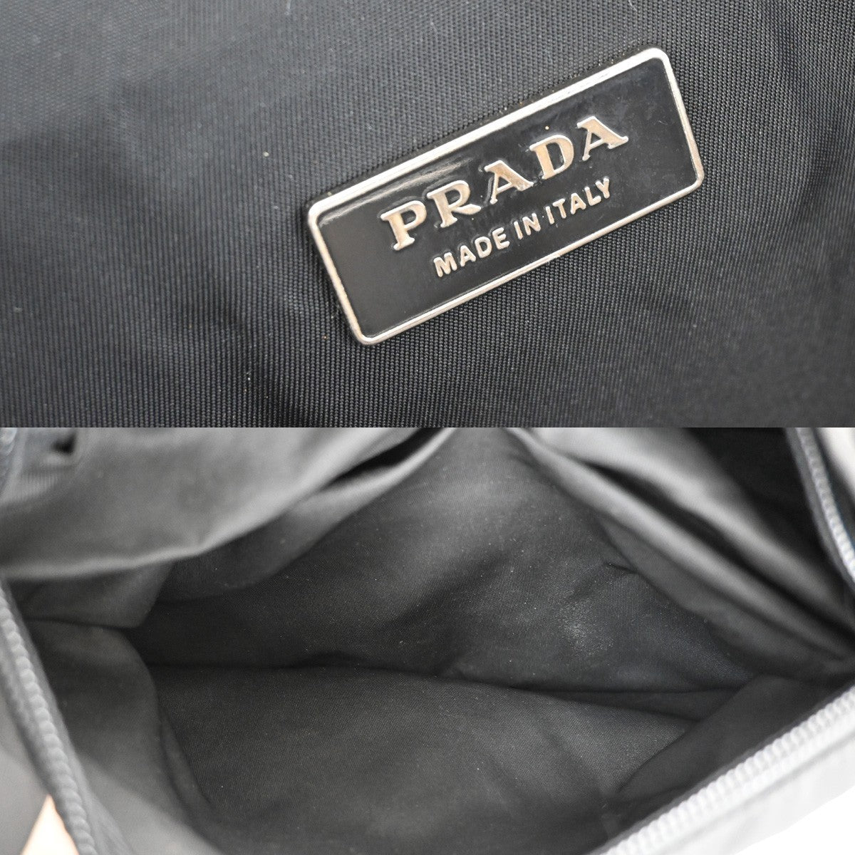 PRADA Logo Tessuto Backpack Bag Nylon Black Nero SHW Italy 20EF402