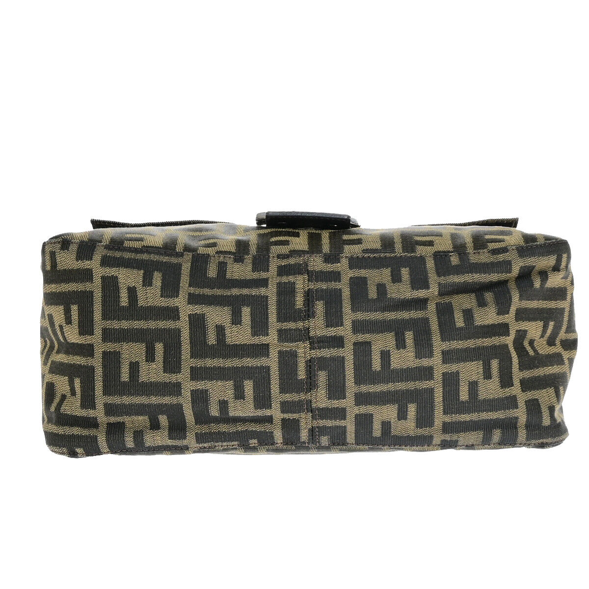 FENDI Logo Mamma Zucca Pattern Shoulder Bag Canvas Leather Brown SHW 96YF583