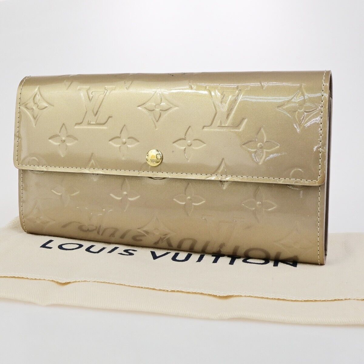 LOUIS VUITTON Portefeuille Sarah Wallet Monogram Vernis Beige M91764 02FB332