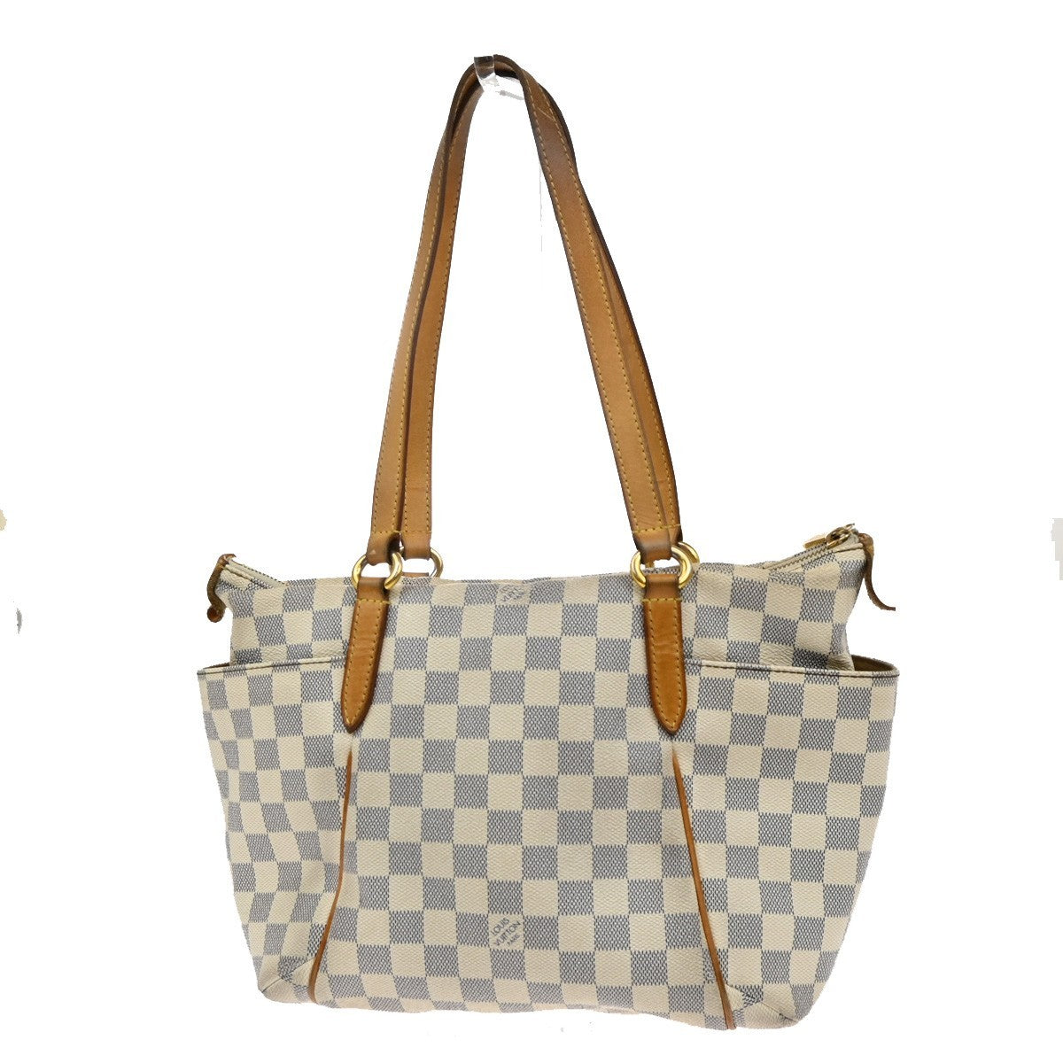 LOUIS VUITTON Totally PM Shoulder Bag Damier Azur Leather White N51261 84KB328