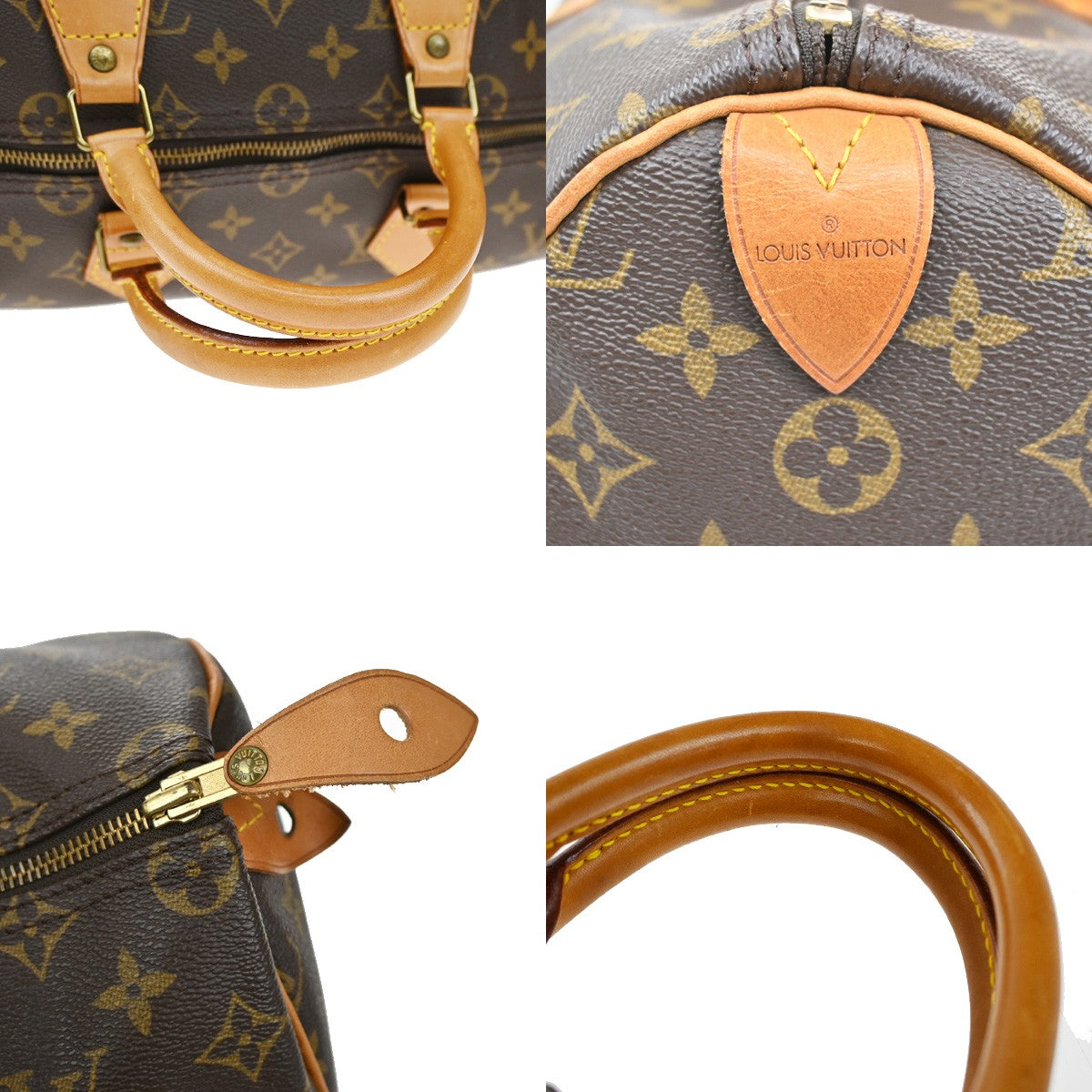 LOUIS VUITTON Speedy 35 Travel Hand Bag Monogram Leather Brown M41524 20KB513