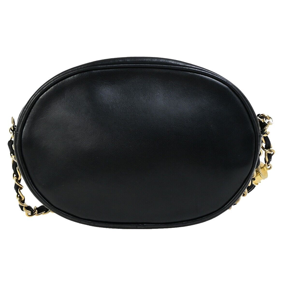CHANEL CC Logo Tassel Chain Mini Shoulder Bag Leather Black GHW Vintage 395RK720