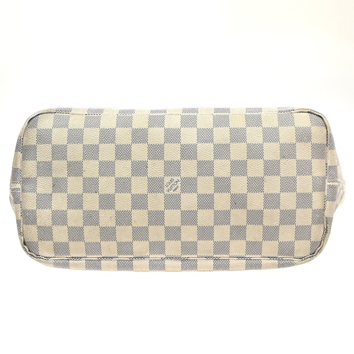 LOUIS VUITTON Neverfull MM Shoulder Bag Damier Azur Leather WE N51107 32MA629