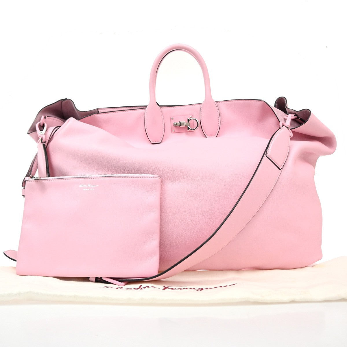 SALVATORE FERRAGAMO Studio 2Way Top Handle Bag Leather Pink SHW 88TA660