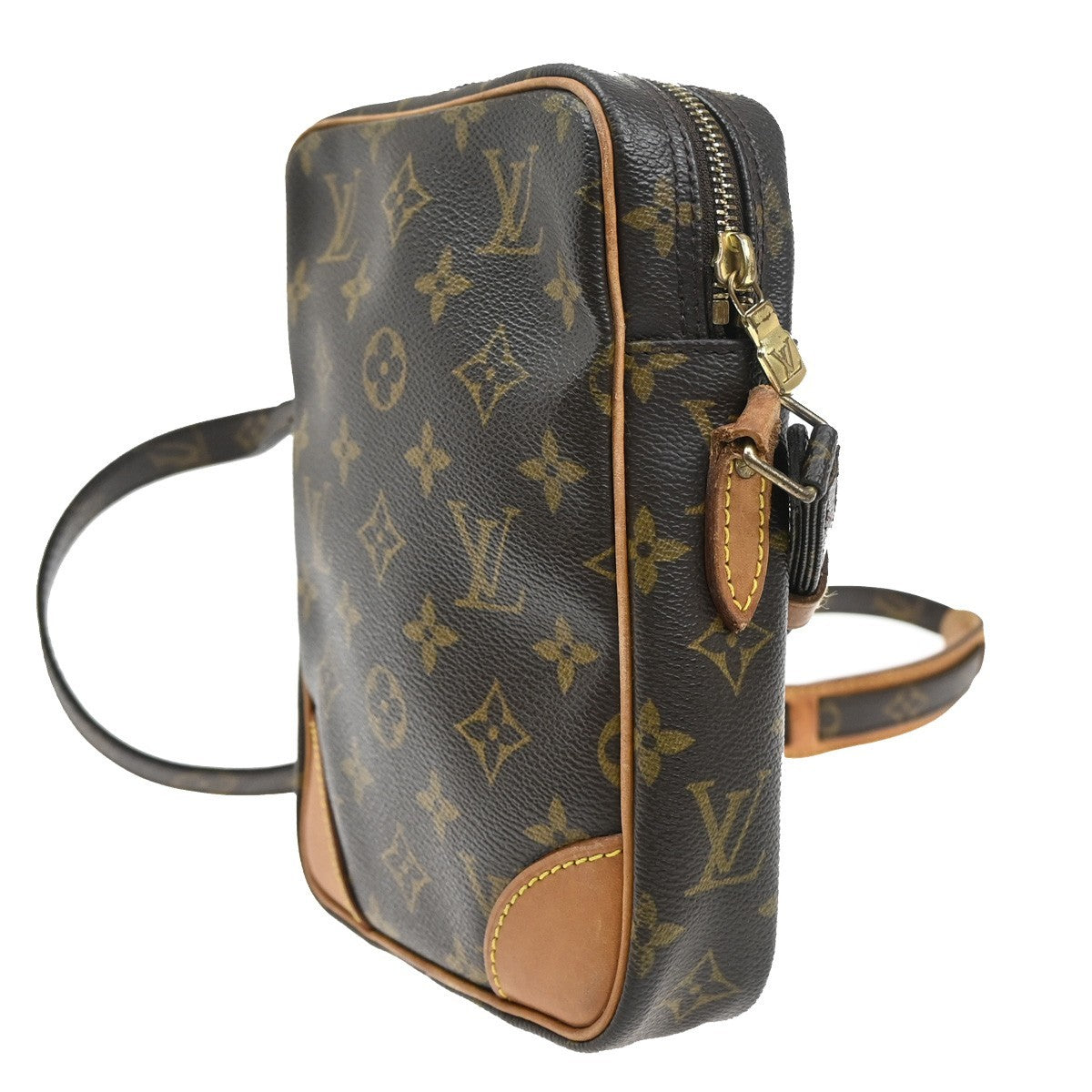 LOUIS VUITTON Danube Shoulder Bag Monogram Leather Brown France M45266 30CA204