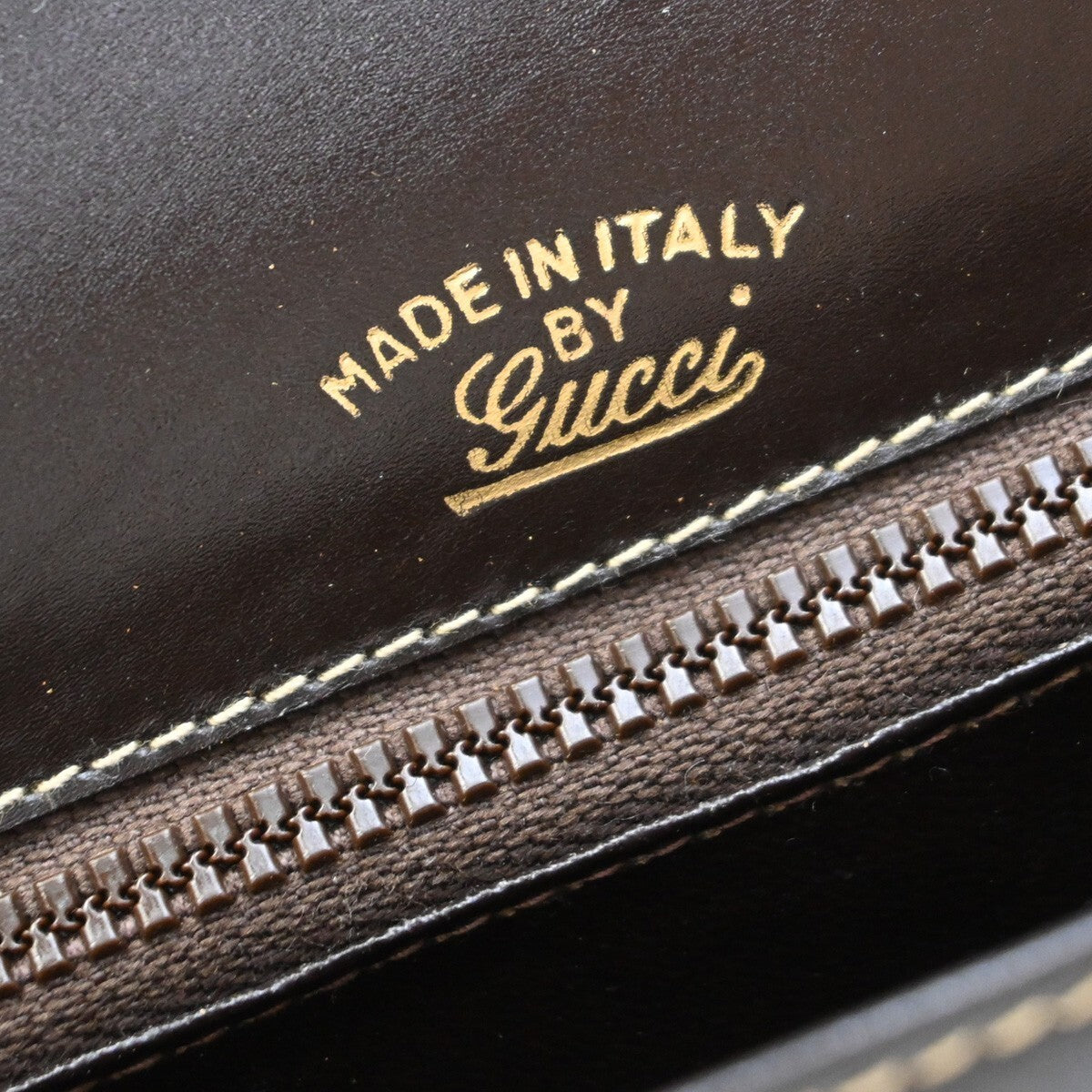 GUCCI Logo Horsebit Shoulder Hand Bag Leather Brown GHW Made in Italy 63EE368