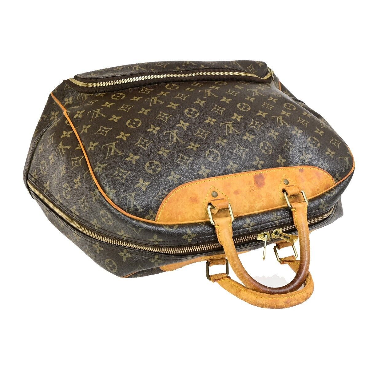 LOUIS VUITTON LV Logo Evasion Hand Bag Monogram Leather Brown M41443 67FB309