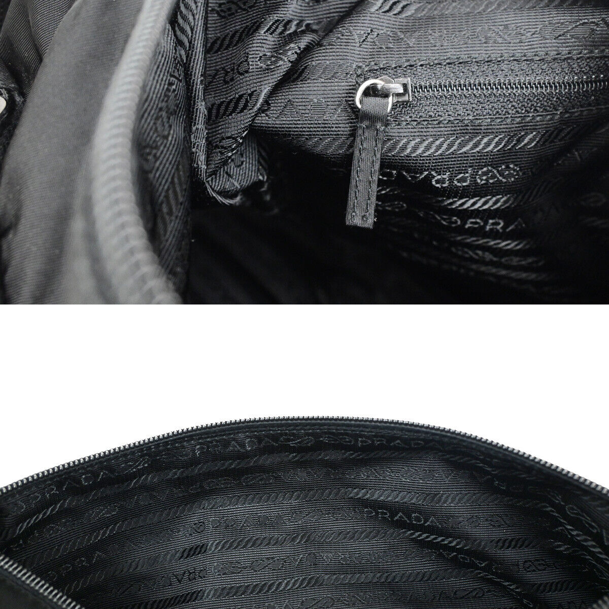 PRADA Logo Tessuto Crossbody Shoulder Bag Nylon Leather Black SHW Italy 91YG555