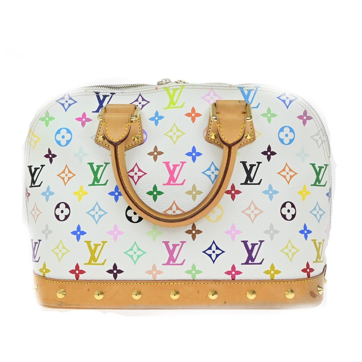 LOUIS VUITTON LV Logo Alma Hand Bag Monogram Multi Color White M92647 638RF218