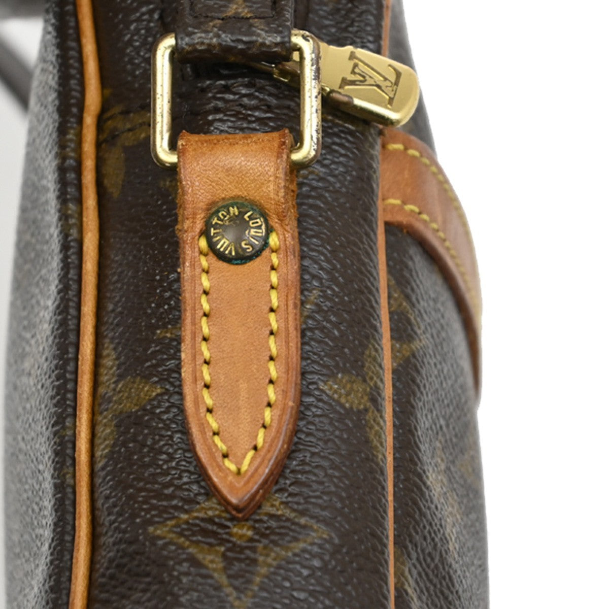 LOUIS VUITTON Danube Shoulder Bag Monogram Leather Brown France M45266 65TA078