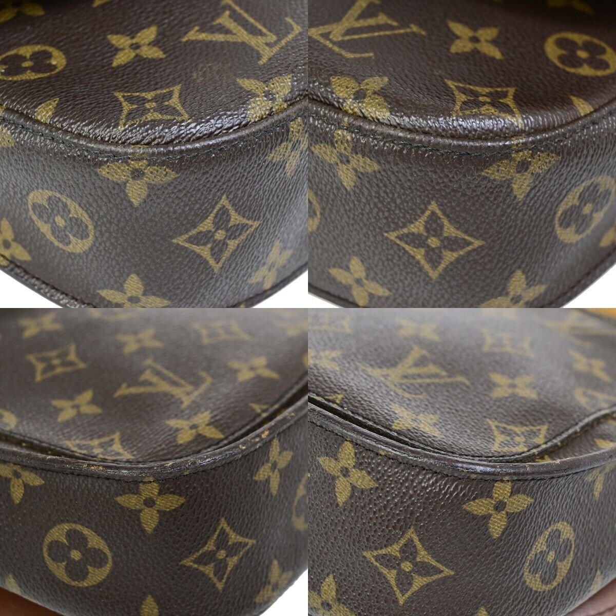 LOUIS VUITTON Saint Cloud MM Shoulder Bag Monogram Leather Brown M51243 68EB653