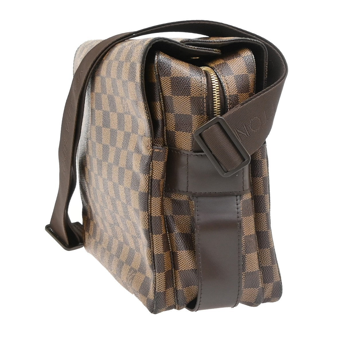 LOUIS VUITTON Naviglio Shoulder Bag Damier Ebene Leather Brown N45255 78PA115