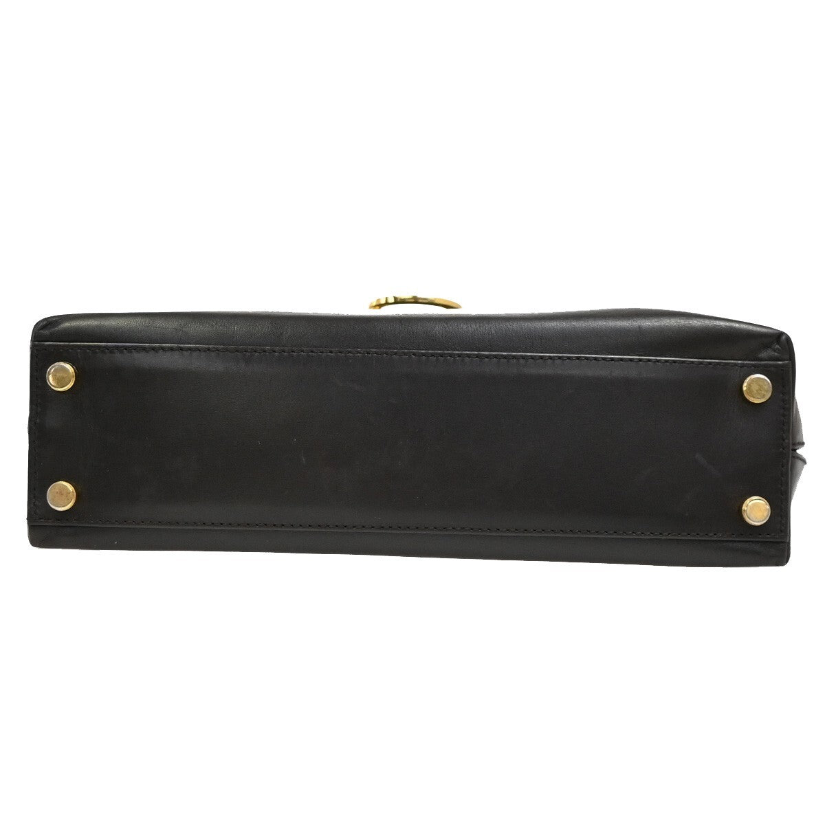 SALVATORE FERRAGAMO Logo Gancini Hand Bag Leather Brown GHW Italy 60EE943