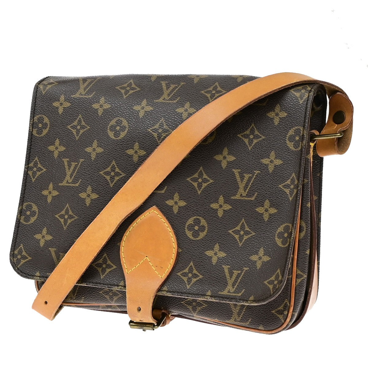 LOUIS VUITTON Cartouchiere GM Shoulder Bag Monogram Leather Brown M51252 85YH132