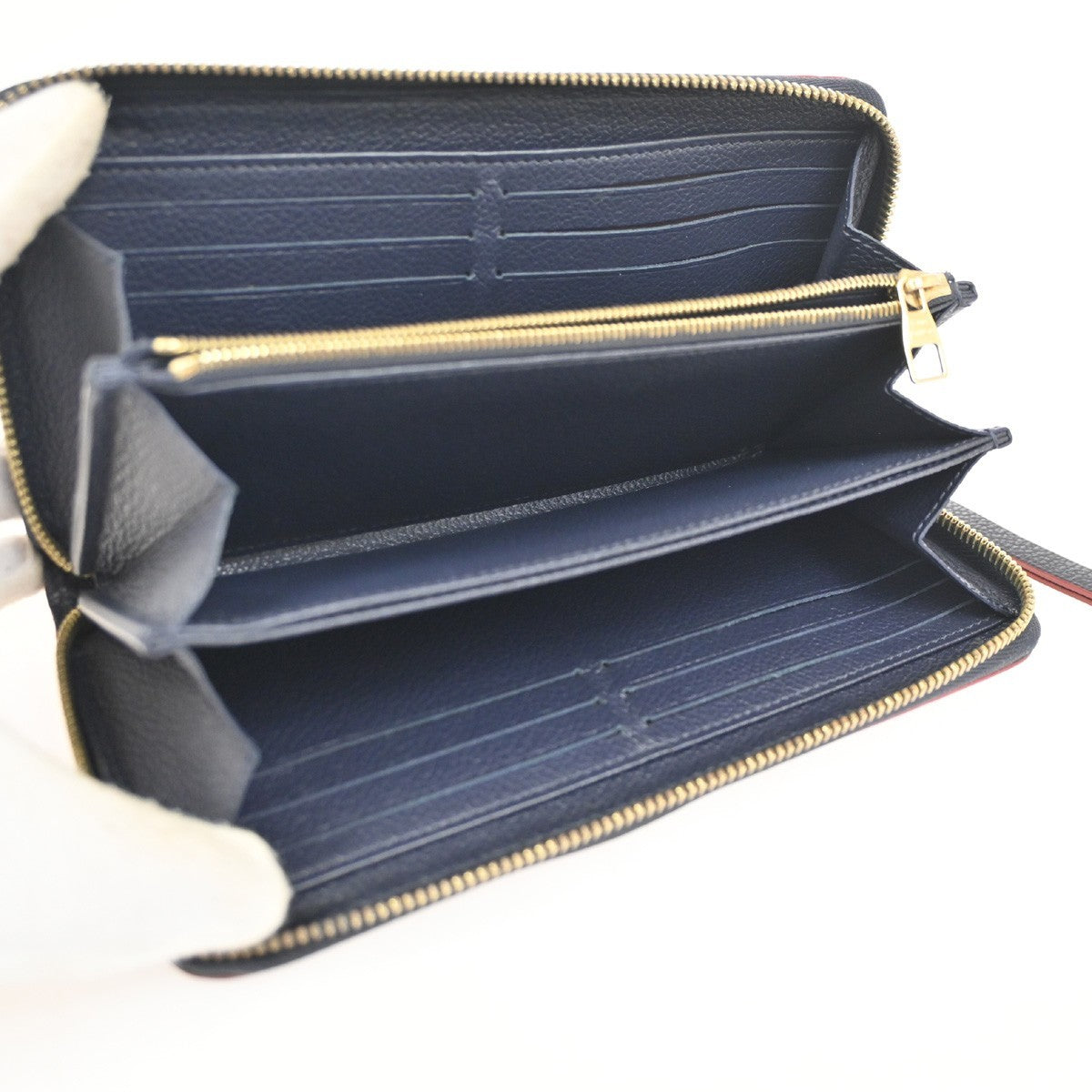 LOUIS VUITTON Zippy Long Wallet Monogram Empreinte Marine Rouge M62121 34KD010