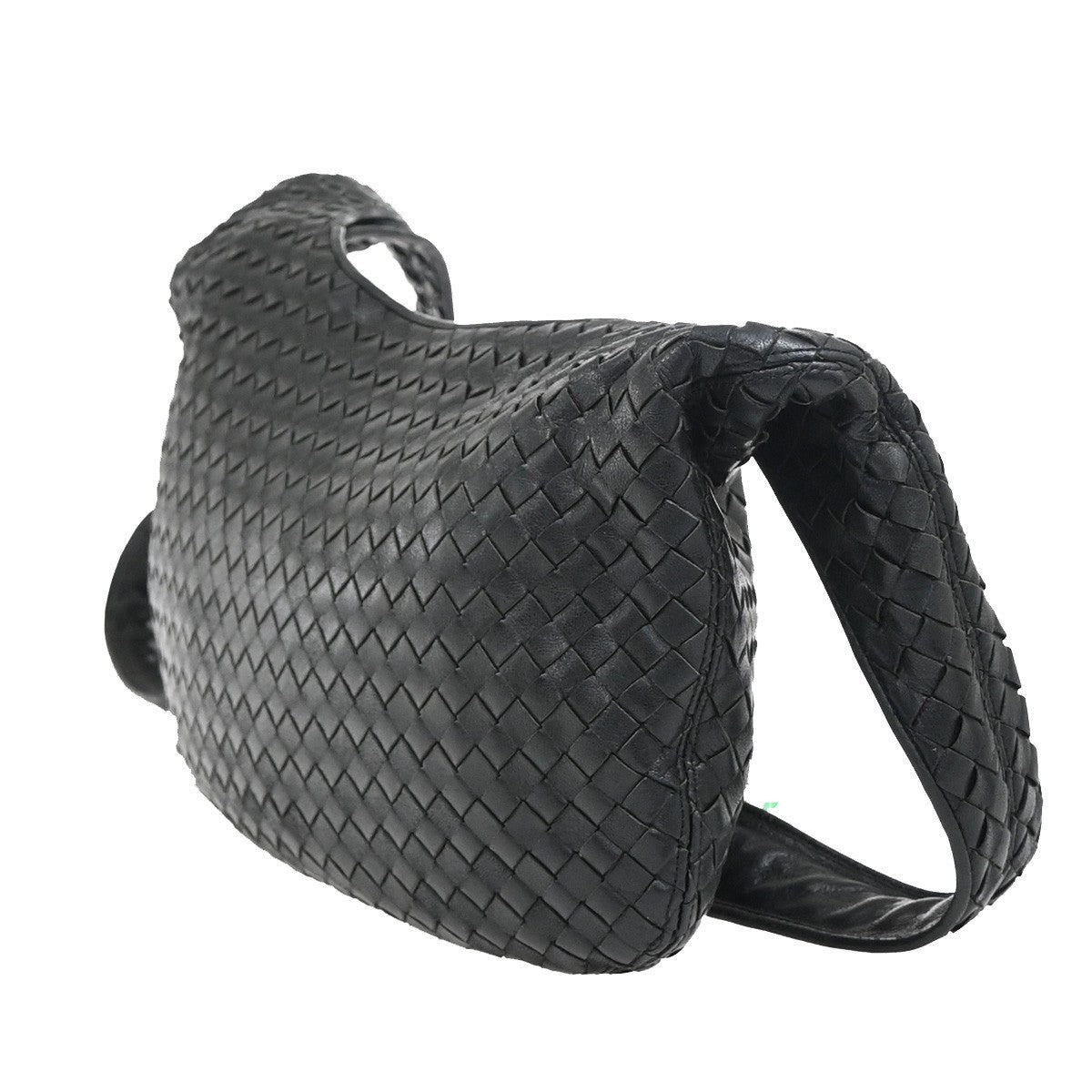 BOTTEGA VENETA Intrecciato Shoulder Crossbosy Bag Leather Black Italy 21ZA288