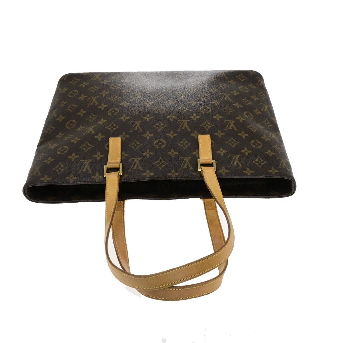 LOUIS VUITTON Logo Luco Shoulder Tote Bag Monogram Leather Brown M51155 34ED939