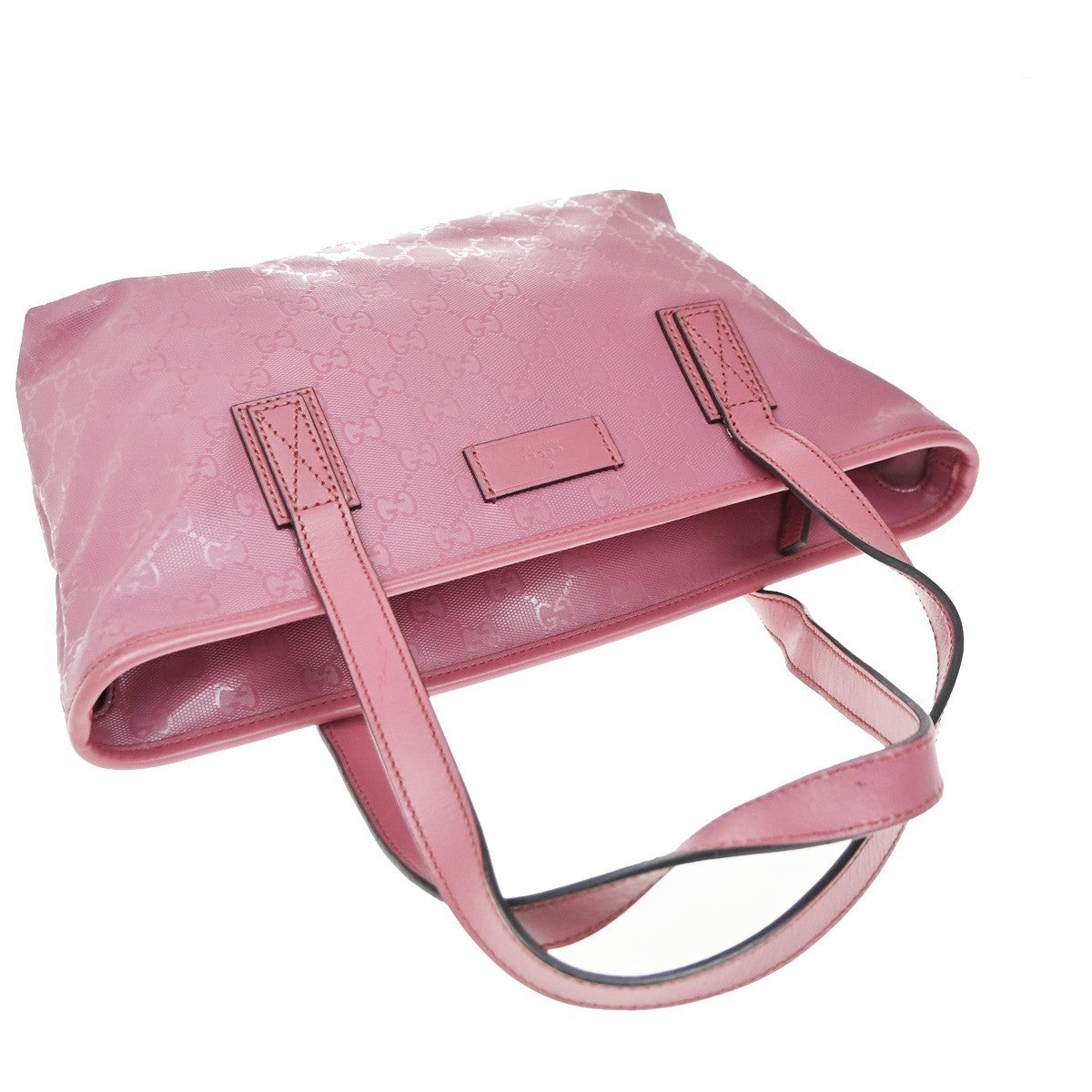 GUCCI Logo Imprime GG Pattern Shoulder Bag PVC Leather Pink GHW Italy 31KP453