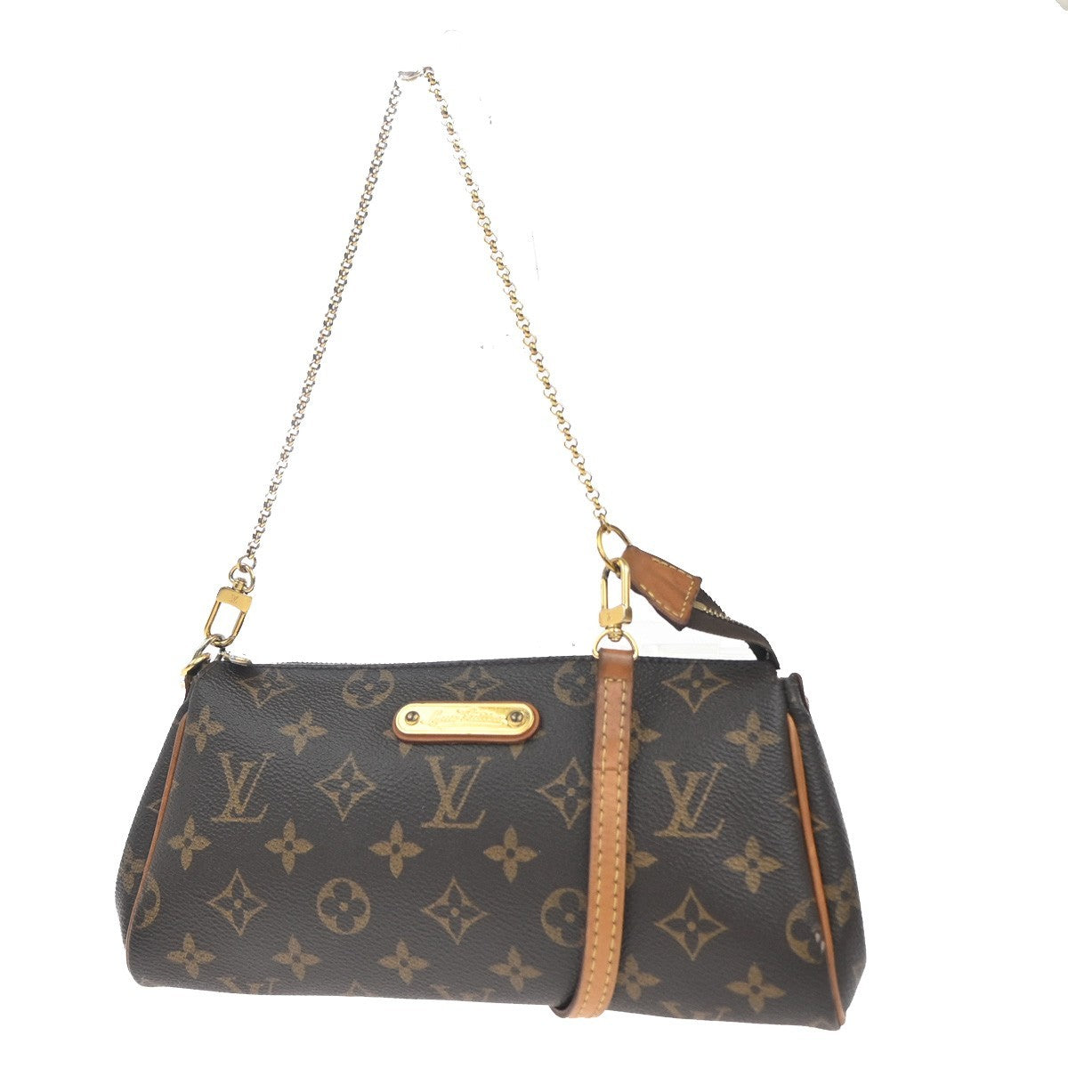 LOUIS VUITTON Eva 2Way Chain Shoulder Bag Monogram Leather Brown M95567 96KC617