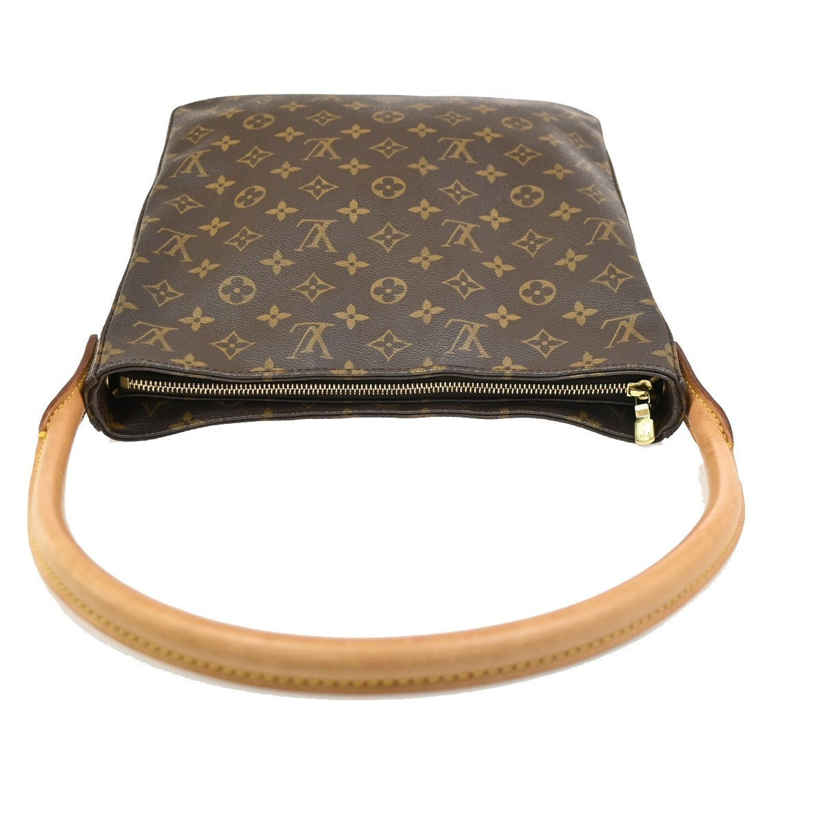 LOUIS VUITTON Logo Looping GM Shoulder Bag Monogram Leather Brown M51145 18PA109