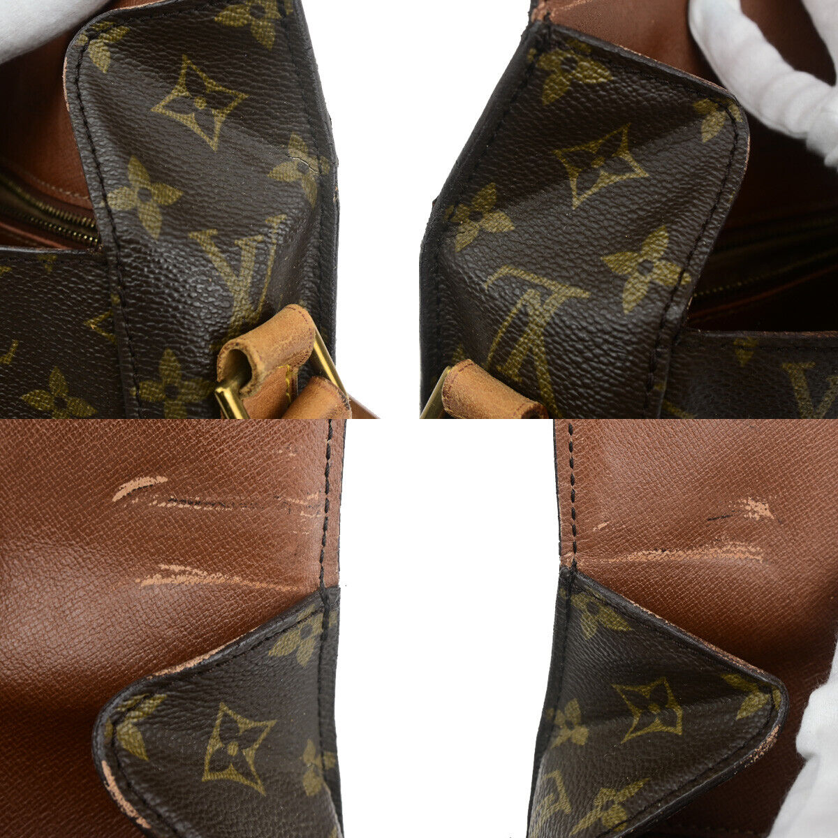 LOUIS VUITTON Saint Cloud GM Shoulder Bag Monogram Leather Brown M51242 65YF359