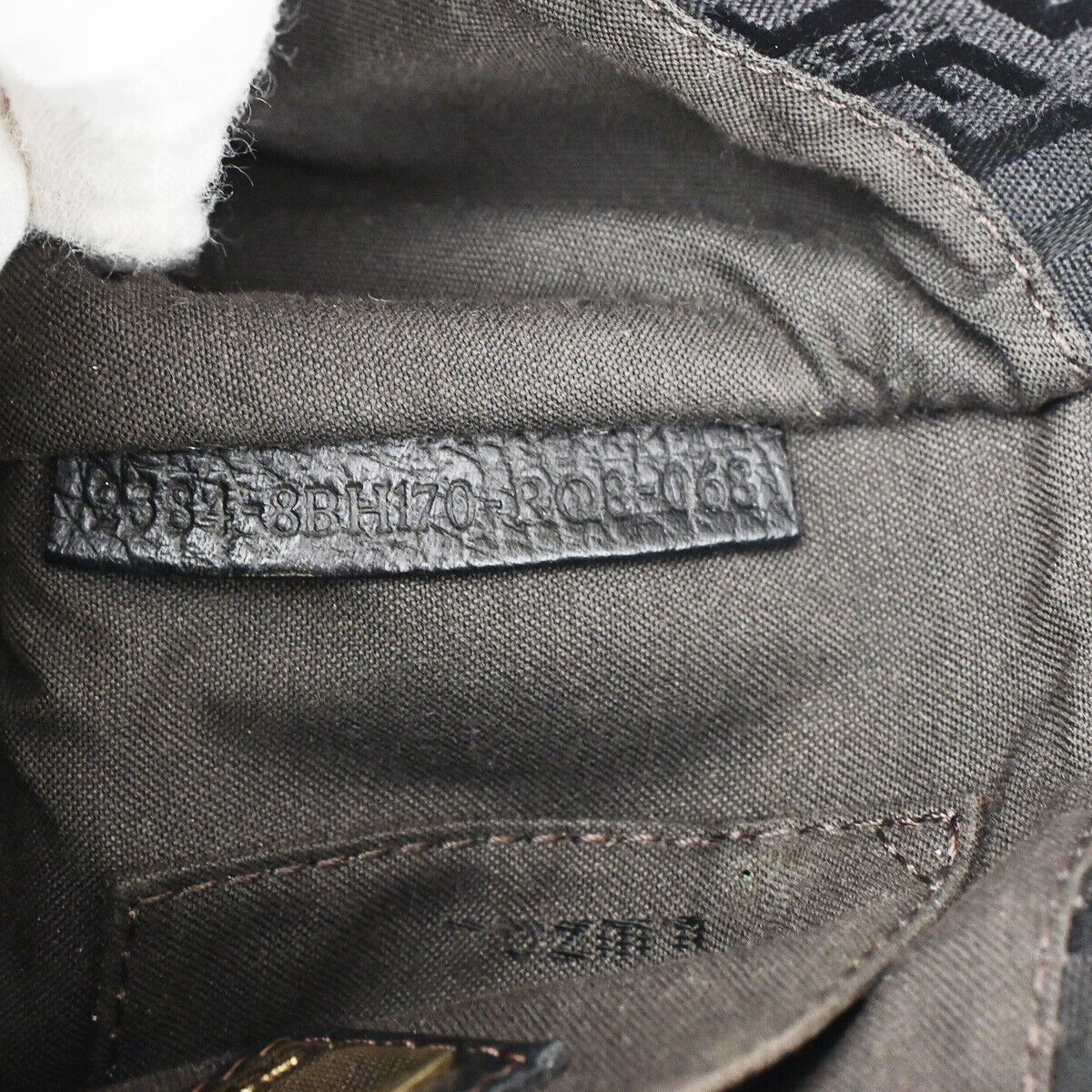 FENDI Logo Zucchino Pattern Shoulder Bag Canvas Leather Brown SHW Italy 70SJ497